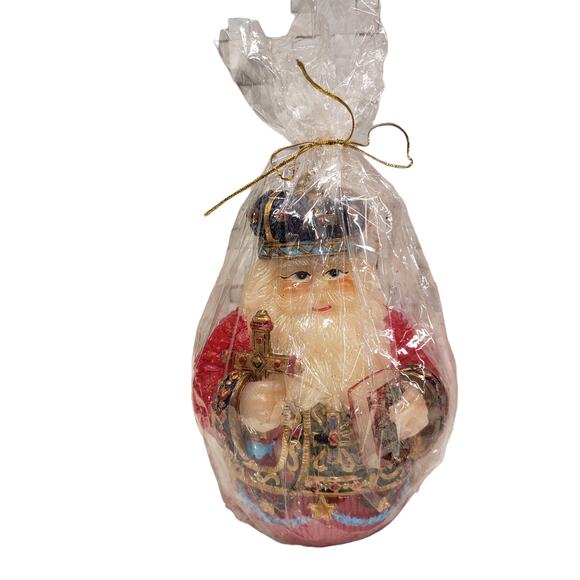 Vintage Santa Candle Christmas Twos Company Candle Russian Preist NEW - Picture 10 of 11